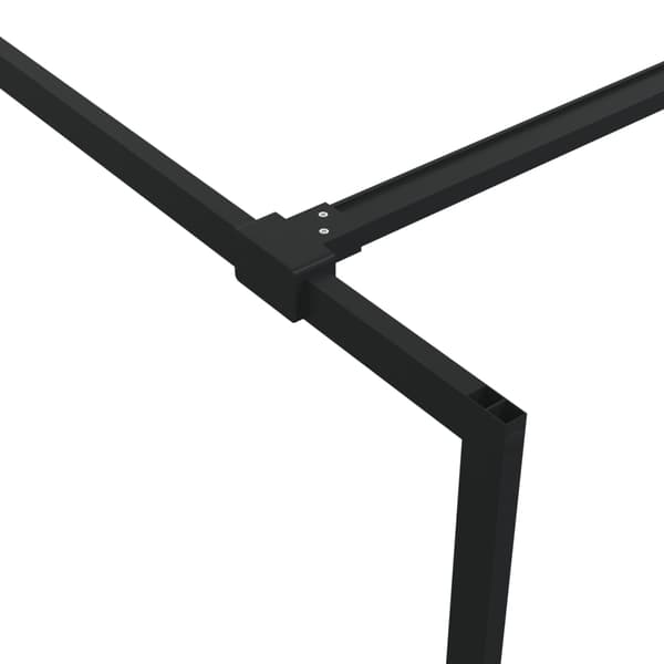 Duschvägg svart 140x195 cm halvfrostat ESG-glas