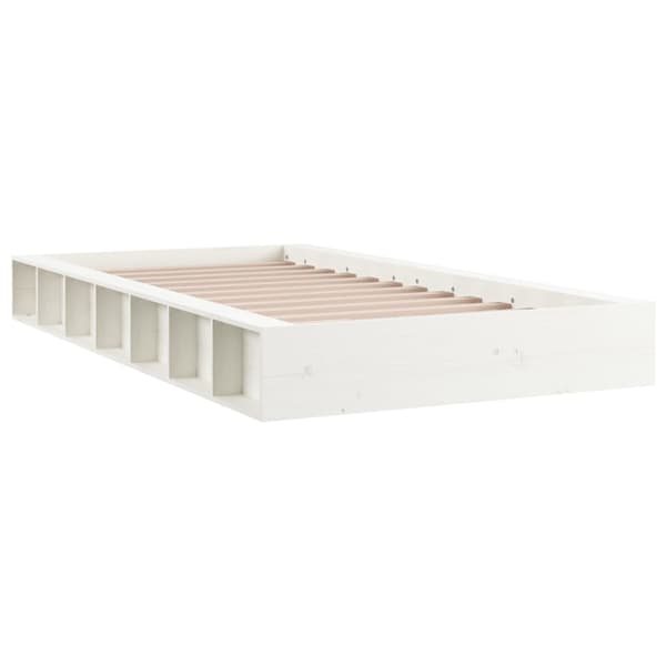 Sängram massivt trä 75x190 cm vit
