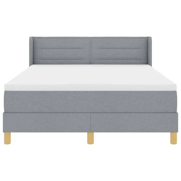 Bäddfjäder med madrass Ljusgrå 200 x 160 cm Polyester