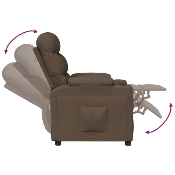 Reclinerfåtölj brun tyg
