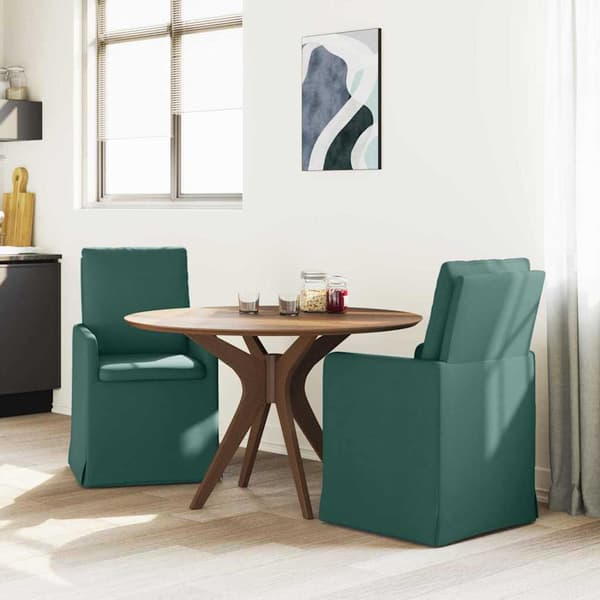 Matstolar 2 pcs Mörkgrön 57 x 67 x 98 cm tyg