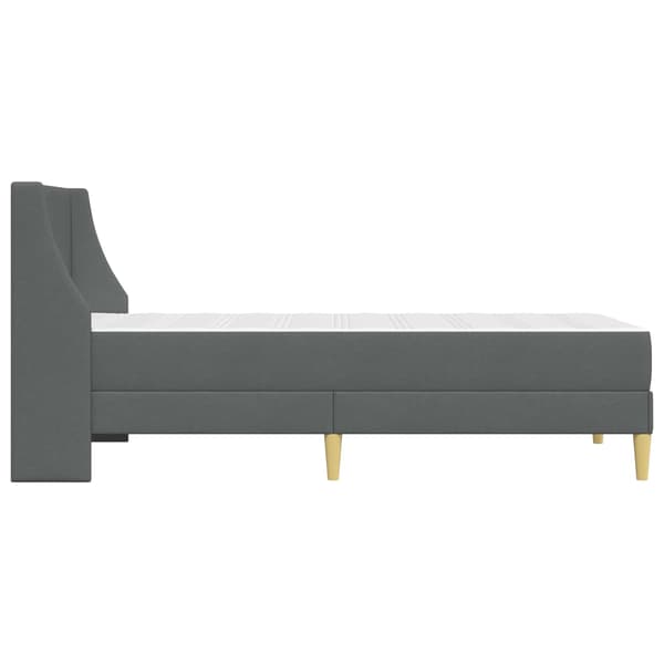 Sängram med madrass Mörkgrå 90 x 200 cm Polyester