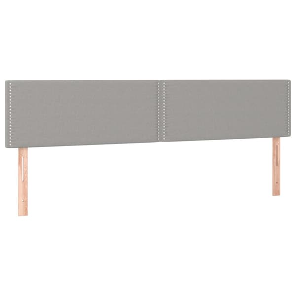 Ramsäng med madrass ljusgrå 180x200 cm tyg