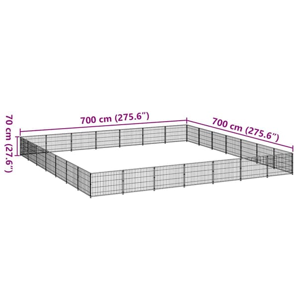 Hundgård svart 49 m² stål