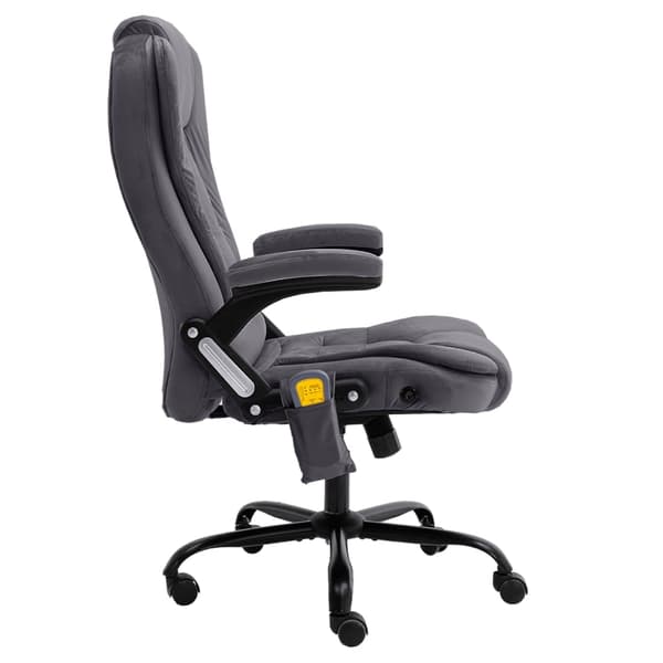 Massagefåtölj mörkgrå sammet