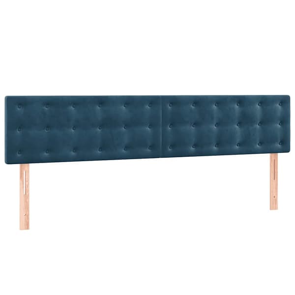 Ramsäng med madrass mörkblå 200x200 cm sammet