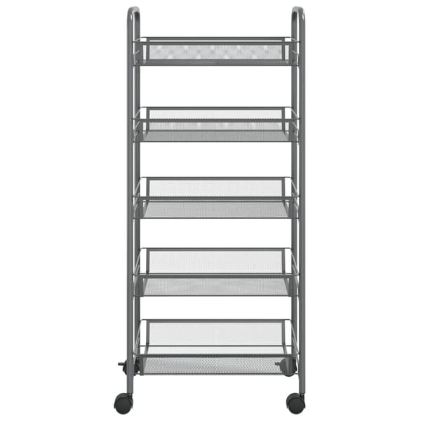 Rullvagn 5 våningar grå 46x26x105 cm järn