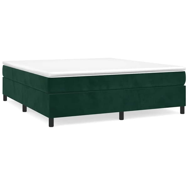 Boxspring-sängram mörkgrön 180x200 cm sammet