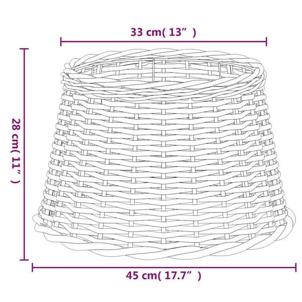 Lampskärm vit Ø45x28 cm korgmaterial