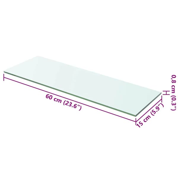 Hyllplan 2 st glas genomskinlig 60x15 cm