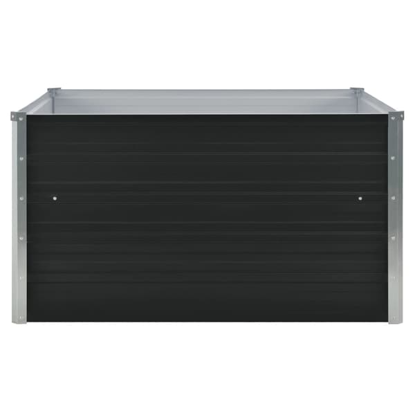 Odlingslåda 100x100x45 cm galvaniserat stål antracit