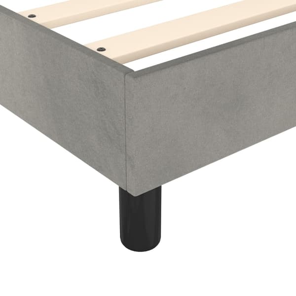 Ramsäng med madrass ljusgrå 200x200 cm sammet