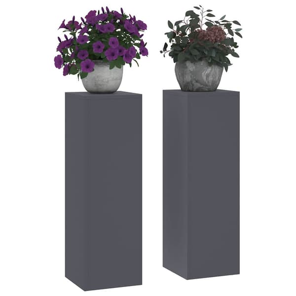 Växtställ 2 pcs Antracit 24 x 24 x 75 cm Stål