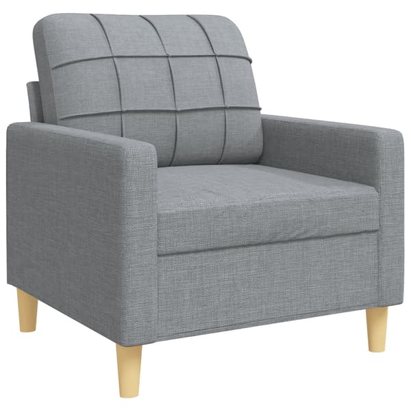 Soffgrupp 3 delar ljusgrå tyg