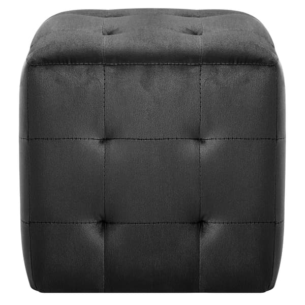 Sittpuff 2 st svart 30x30x30 cm sammetstyg