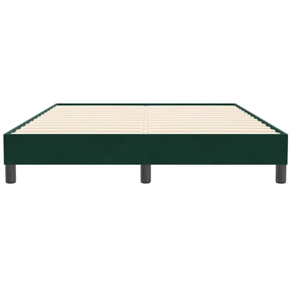 Ramsäng utan madrass mörkgrön 160x210 cm sammet