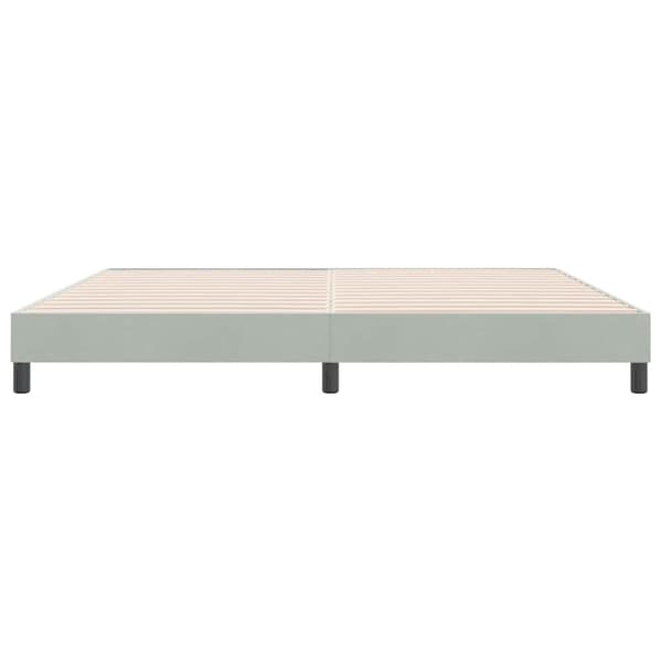Ramsäng utan madrass ljusgrå 180x210 cm sammet