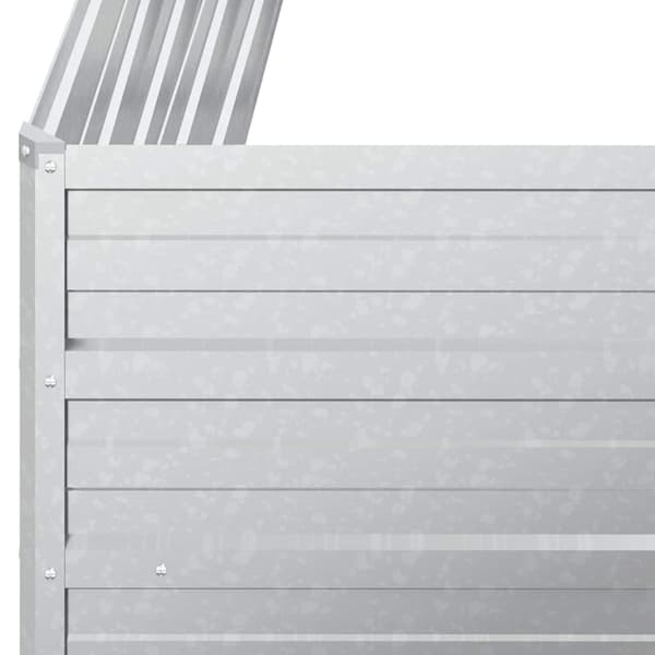 Odlingslåda upphöjd galvaniserat stål 100x40x77 cm silver