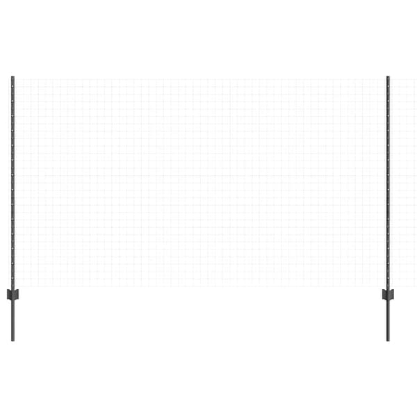 Stängselstolpe 5 pcs Grå 140 cm Stål