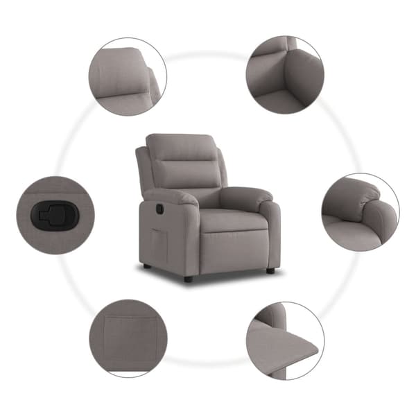 Reclinerfåtölj taupe tyg