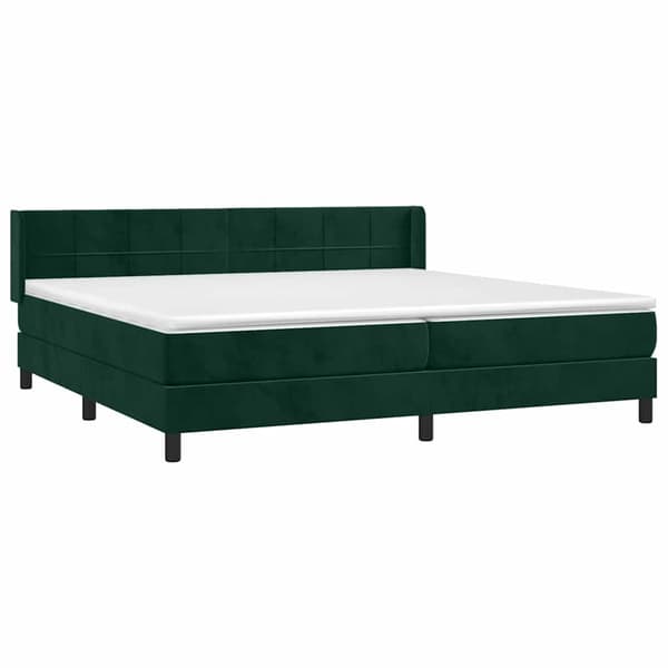 Ramsäng med madrass mörkgrön 200x200 cm sammet