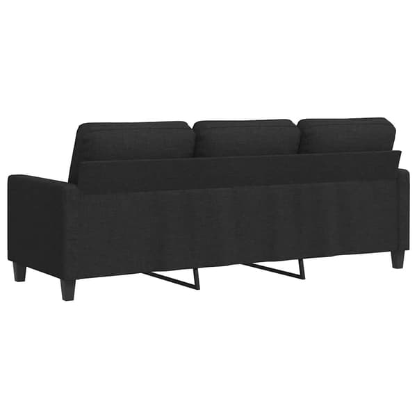 3-sitssoffa svart 180 cm tyg