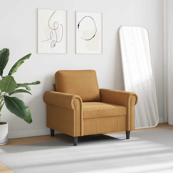 Fåtölj Brun 60 cm sammet