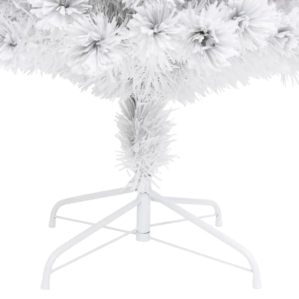Belyst plastgran vit 210 cm fiberoptik