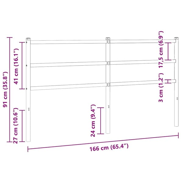 Ersättningsgavel metall vit 160 cm