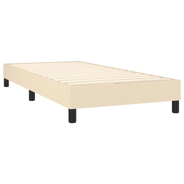 Ramsäng med madrass gräddvit 100x200 cm tyg