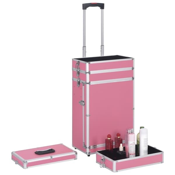 Sminklåda aluminium rosa