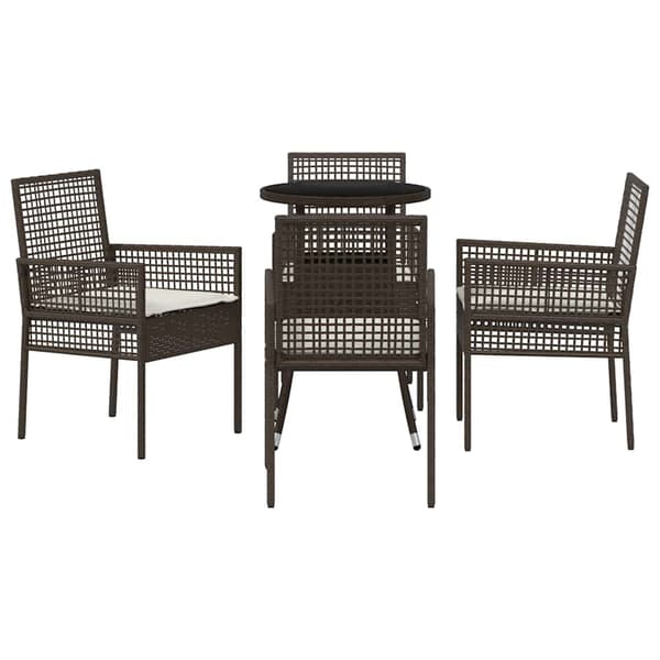 Trädgårdsmöbelset 5 pcs Brun konstrotting