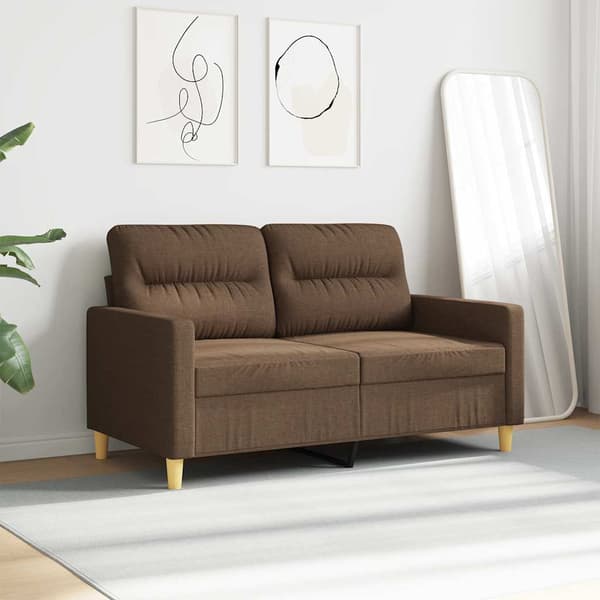 2-sitssoffa brun 120 cm tyg