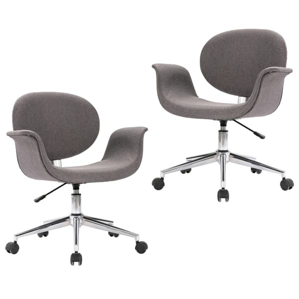 Snurrbara matstolar 2 st grå tyg