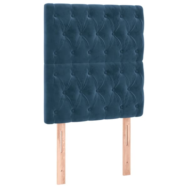 Ramsäng med madrass mörkblå 80x200 cm sammet