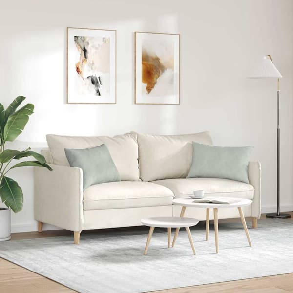 Sofakuddar 2 pcs Ljusgrå 60 x 40 cm Kordread tyg