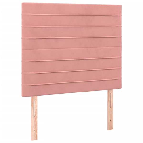 Ramsäng med madrass rosa 90x200 cm sammet