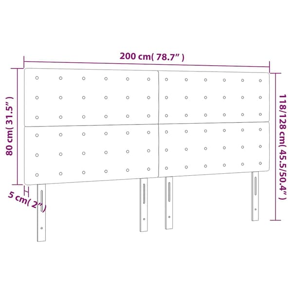 Sänggavel mörkgrön 200x5x118/128 cm sammet