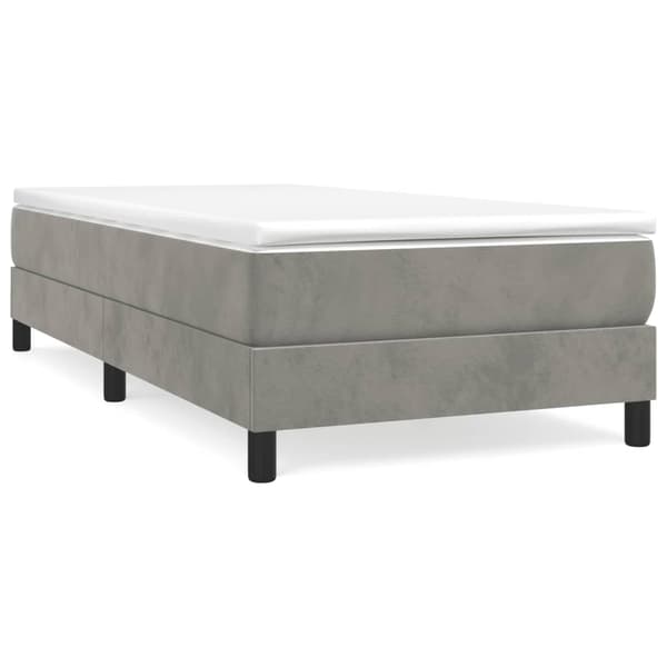 Boxspring-sängram ljusgrå 90x190 cm sammet