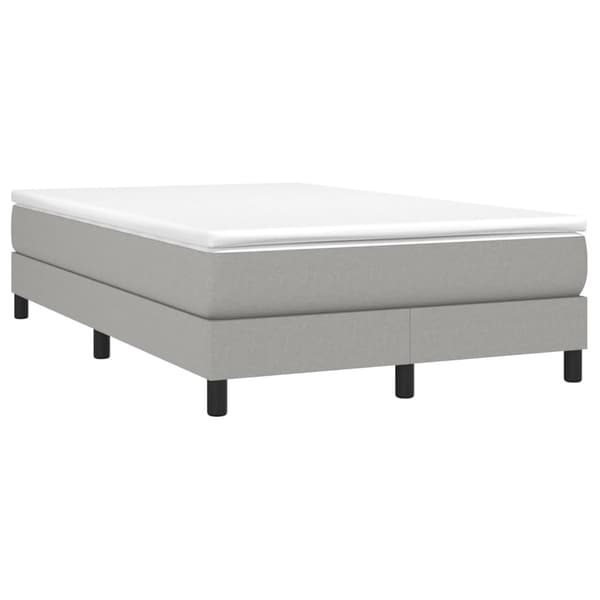 Boxspring-sängram ljusgrå 120x200 cm tyg