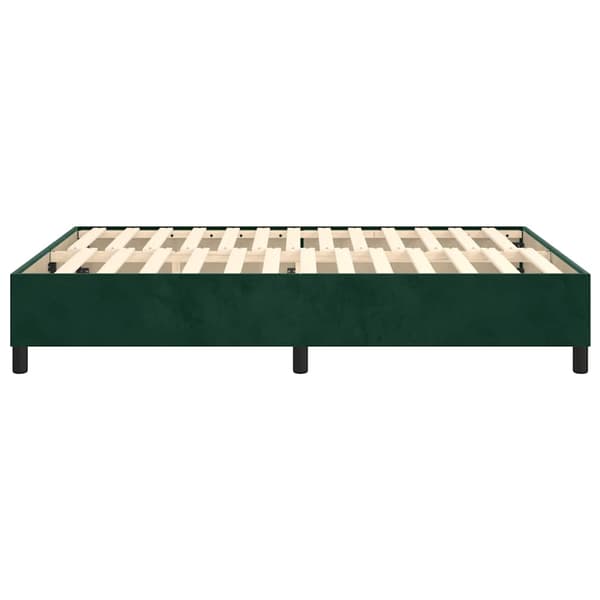 Boxspring-sängram mörkgrön 140x190 cm sammet