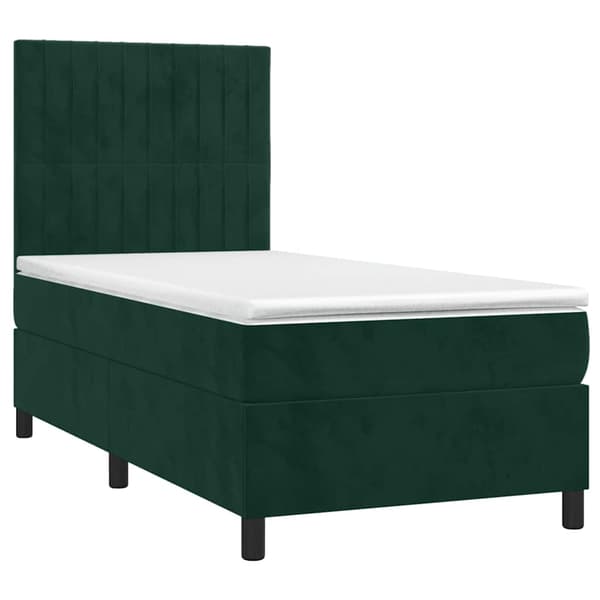 Ramsäng med madrass mörkgrön 100x200 cm sammet