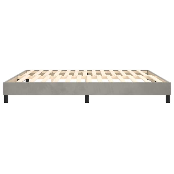Boxspring-sängram ljusgrå 180x200 cm sammet