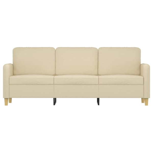 3-sitssoffa gräddvit 180 cm tyg