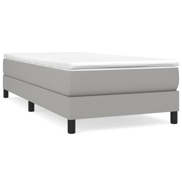 Boxspring-sängram ljusgrå 80x200 cm tyg