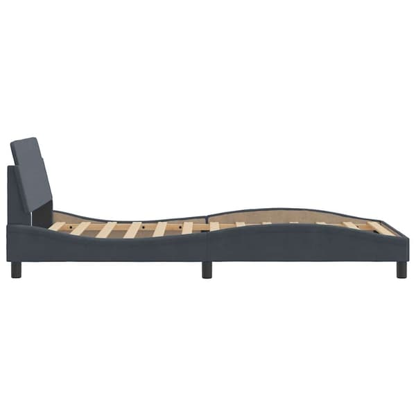 Bed Frame "Dover" Dark Grey 100x200 cm Velvet