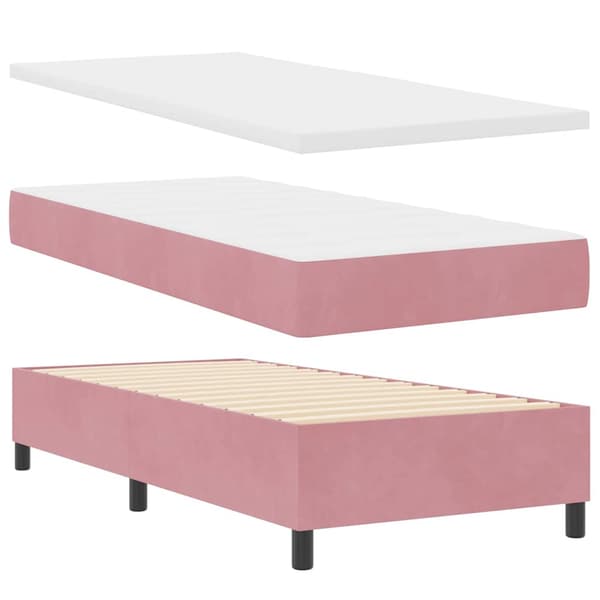 Bäddfjäder med madrass Rosa 200 x 90 cm Polyester