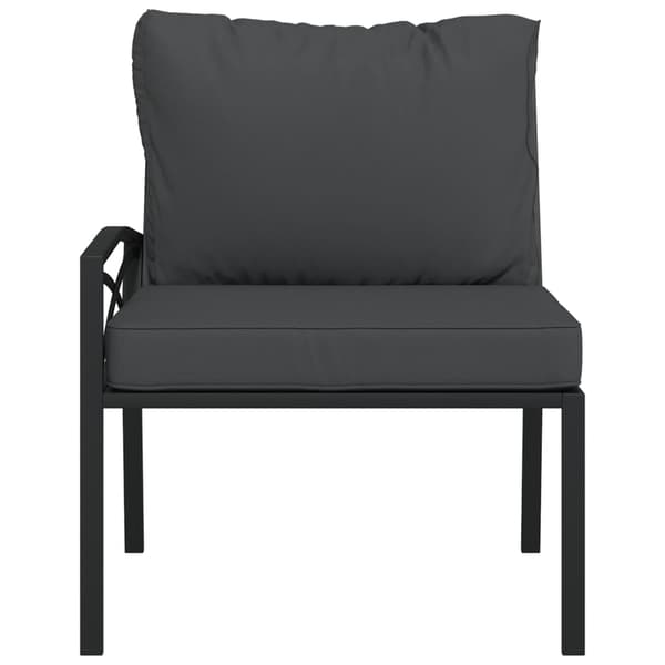 Trädgårdsstolar med grå dynor 2 st 62x75x79 cm stål