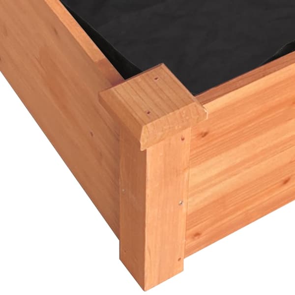 Odlingslåda med foder brun 120x45x25 cm massivt granträ