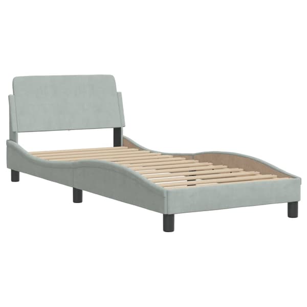 Bed with Mattress Light Grey 80x200 cm Velvet